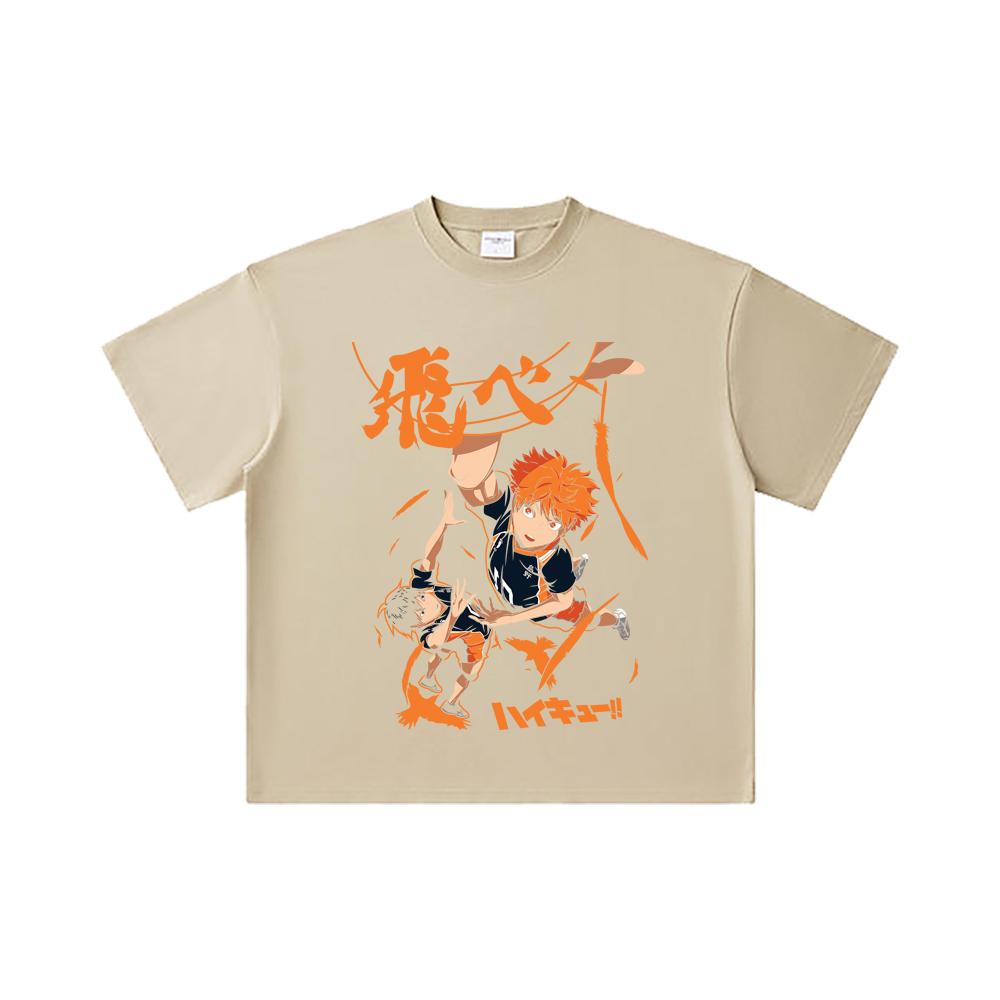 260 GSM Double Yarn 32 Count 100% Cotton Haikyuu V10 Hinata Tobio Print Unisex Heavy Cotton T Shirt