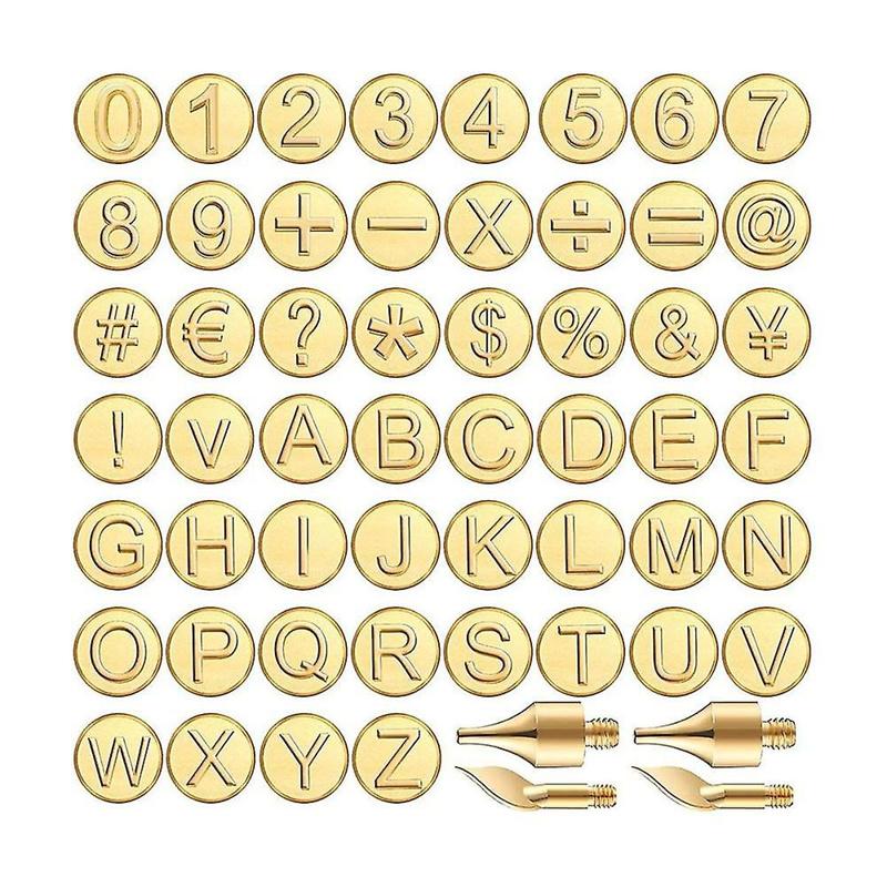 28/56Pcs Wood Burning Tip Copper Letters Wood Burning Tool Wood Burning Alphabet Template Branding and Personalization Tool