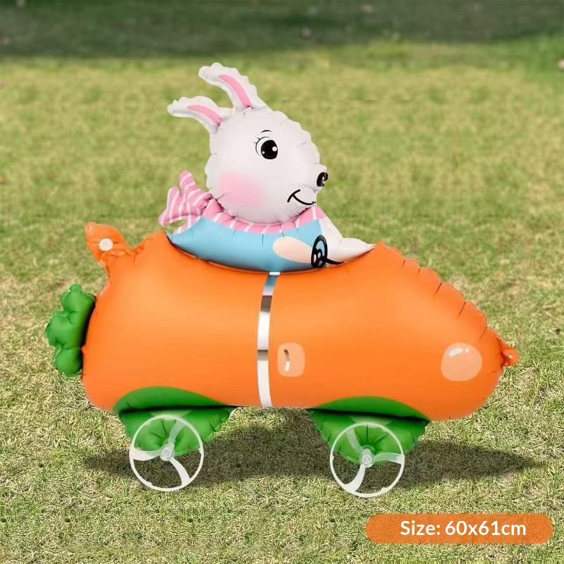 HUAHUAElephant Inspired Standing 4D Glow Foil Balloons with Wheels for Child's Birthday and Baby Shower DecorationsHUAHUA