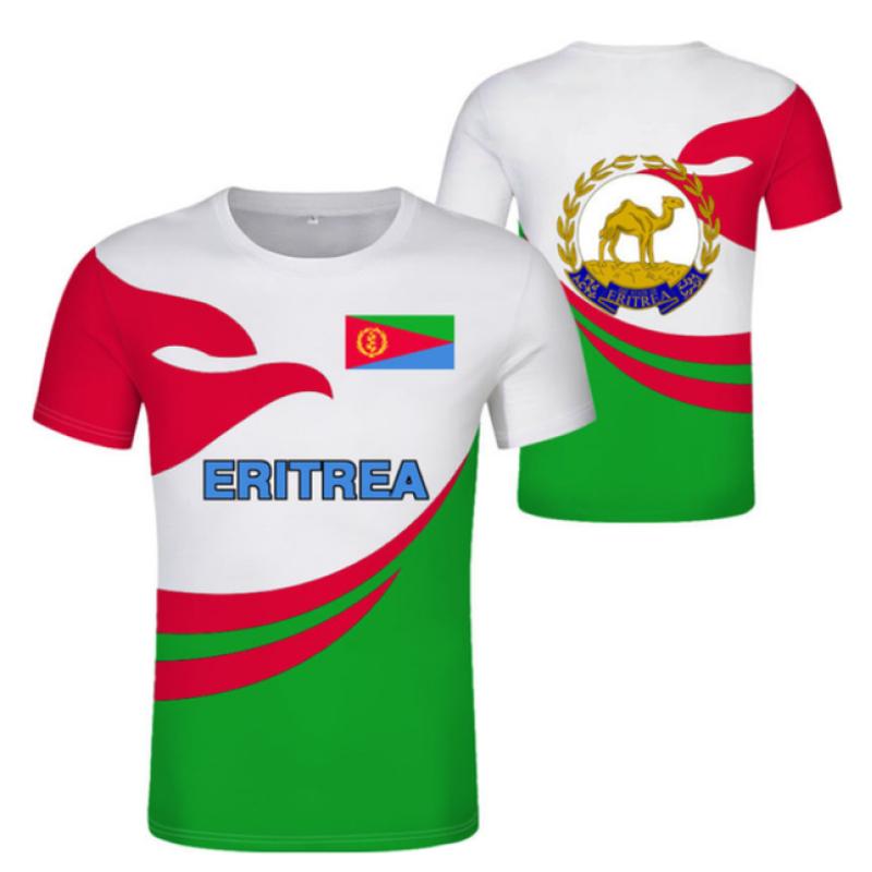 Eritrea-Flagge-Druck-T-Shirt für Männer, kostenloser individueller Name und Nummer, Jersey-T-Shirts, modische Sport-Kurzarm-Tops, übergroßes Sweatshirt