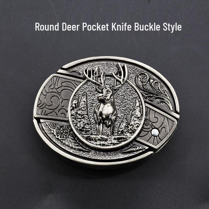 Men's Casual Punk Alloy Knife Buckle Belt