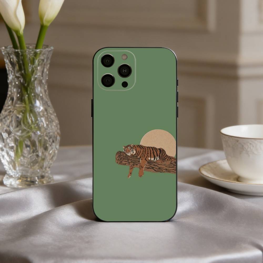 cute tiger art Phone Case Silicone Soft For IPhone 17pro 16 15 14 13 12 11 X XR Plus Pro Max Plus