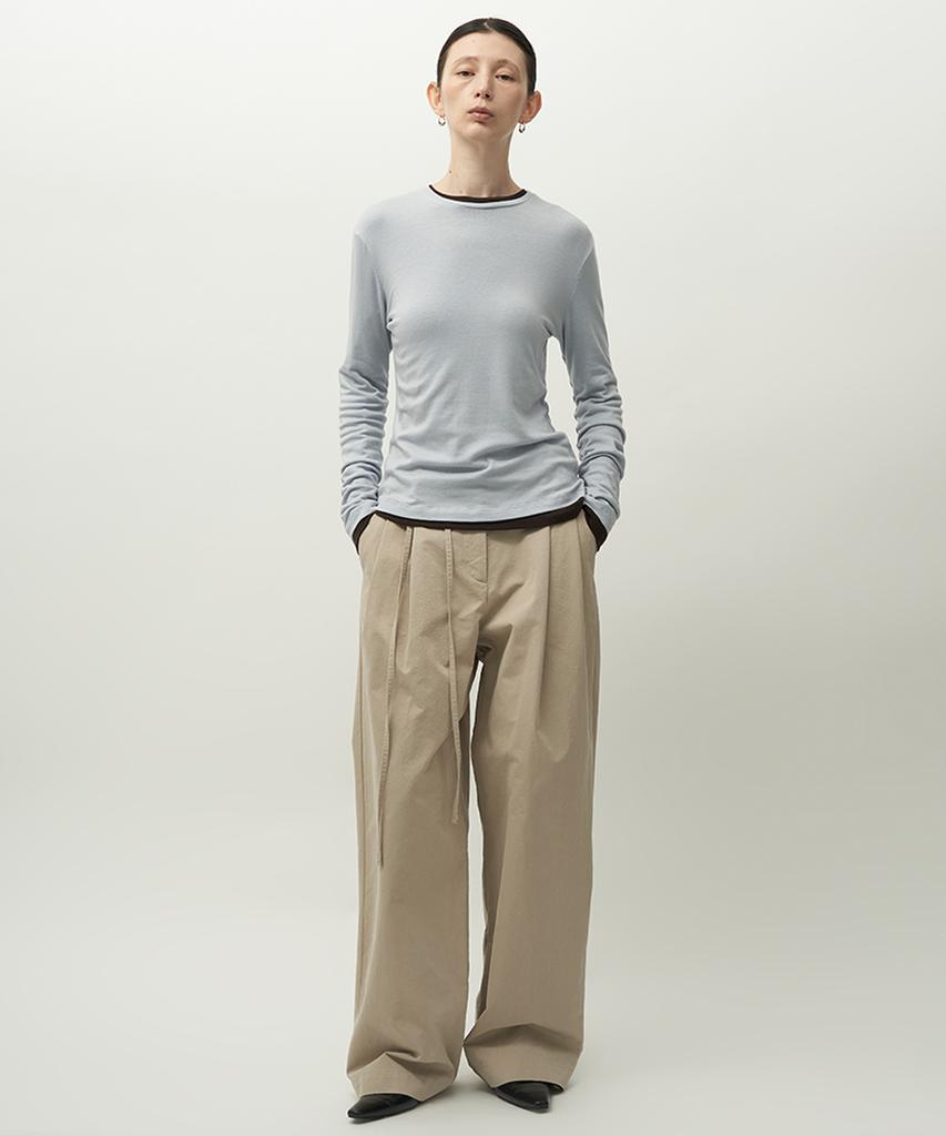 Leopeusaideuhwaiteulabel Grace Tuck Pants Khaki Beige
