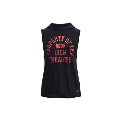 Under Armour Felpa con cappuccio da allenamento ampia stampata Project Rock Johnson da donna Felpe Nere 1366003-001