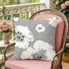 Gray Low White Flower Cushion Cover Soft Plush Throw Pillow Cover DoubleSided Decorative Cushion Case Sofa Bedroom Home Decor
