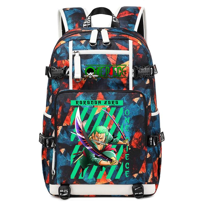 One Piece Zoro Anime Backpack Large Capacity School Bag for Teens Kids