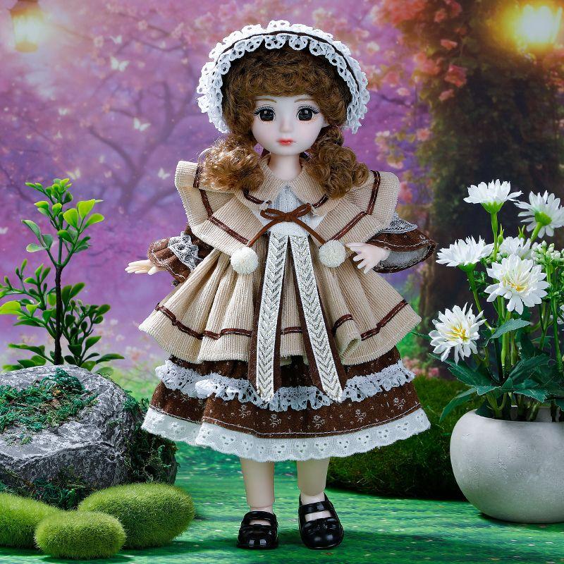 30cm Fat Doll 6 Points Bjd Princess Suit Clothes Lolita Skirt Dress Up Toy Girl Doll