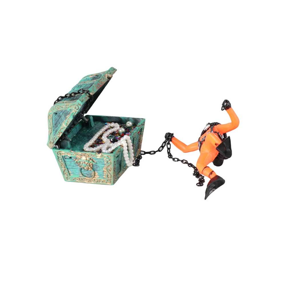 Treasure Hunter Diver Pneumatic Ornament Aquarium Decoration Fish Tank Decor Air Pump Connecting