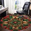 1pc Christmas Quilt Office Round Rug, Carpet for Office, Gaming, Lightweight Round Floor Mat yy260205062
