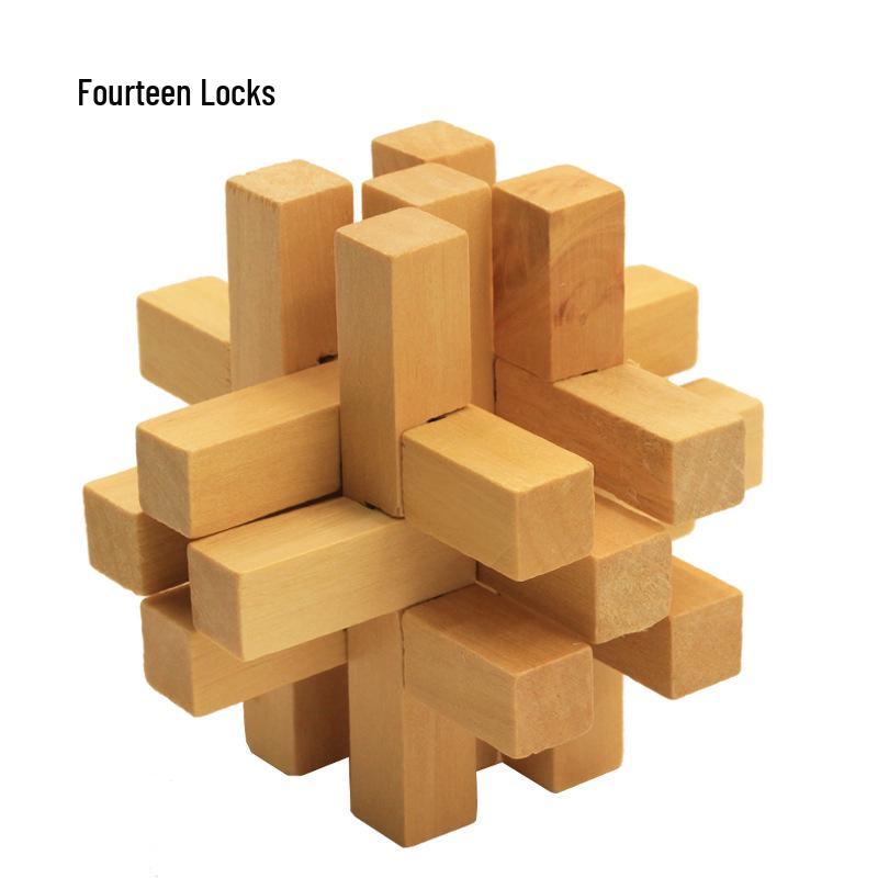 100-Piece Kongming Lock Wooden Puzzle Set for Kids and Adults
