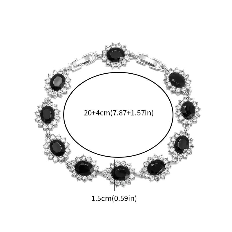 Fashionable and Exquisite Shiny Zircon Sunflower Bracelet Women's Trendy Dinner Party Jewelry Girls Gift