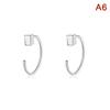 1Pair Butterfly Heart Star Round Shape Ear Clip Silver Color  Hoop Earrings For Women Girls Opening Hoops Earring Jewelry