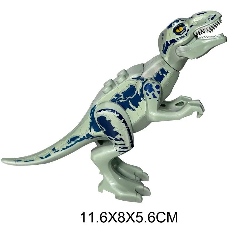 Jurassic Dinosaurier Bausteine Indominus Rex DIY Tyrannosaurus Actionfigur Zusammengebaute Blockspielzeugmodelle Kinderspielzeug Schöne Geschenke gray