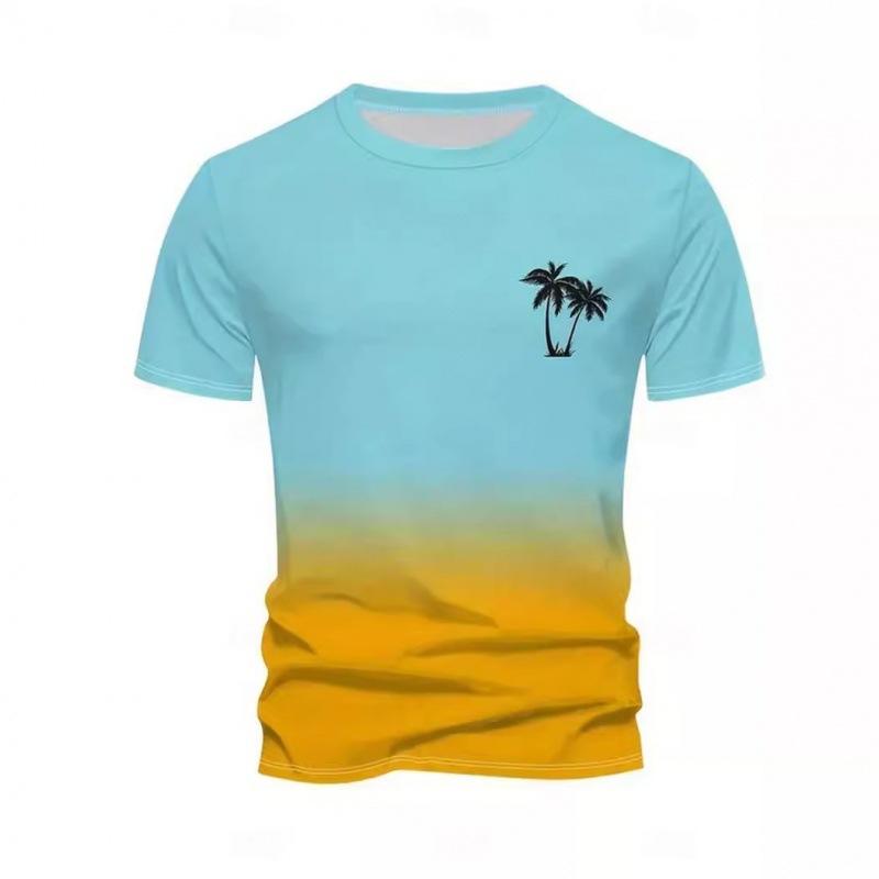 Sommer Bedruckte Herren Trendige Lockere Freizeit Kurzarm T-Shirts Herren Tops
