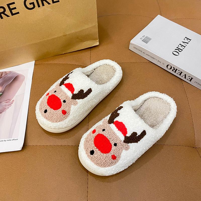 Fashion Strawberries Couple Cotton Slippers Home Indoor Cartoon Platform Slides Ladies 2024 Designer Warm Comfortable Winter Shoes Women