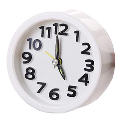 1Pc Mini Simple Alarm Clock Table Silent Desktop Clocks for Home Bedside Decor(Round White)