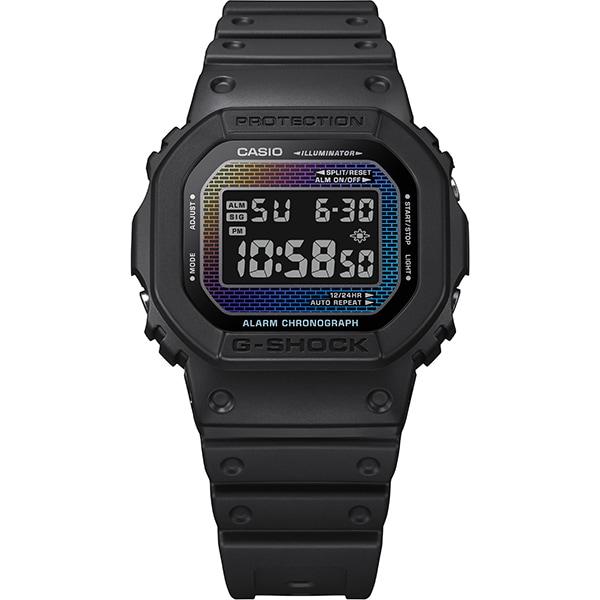 Casio Orologio da Uomo G-SHOCK DW-5600RW-1JF [Design Motivo Mattoni G-SHOCK] Orologio Quadrato Nero Digitale