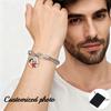 Maßgeschneidertes Foto kreisförmiges Anhängerarmband Legierung personalisierter Name Text herzförmiges Partnerarmband Mode Schmuck