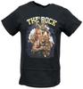 Dwayne The Rock Johnson Vijf Pose Spier Zwart T-shirt