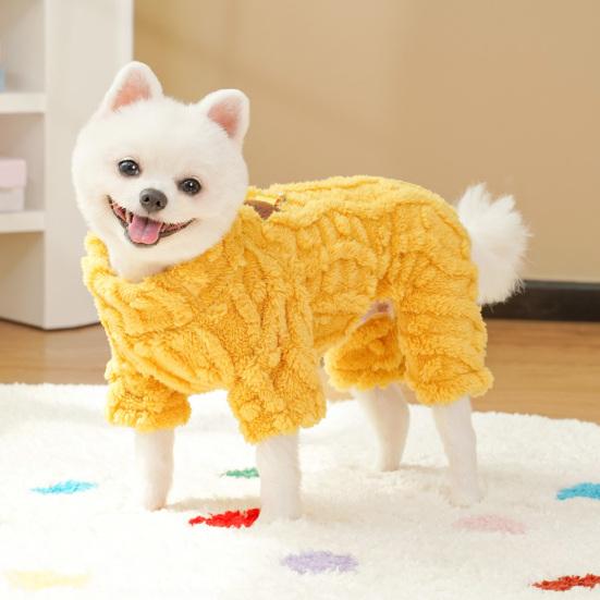 Dog Pajamas Plush Turtleneck Dog Sweater with D-ring Winter Warm Clothes Puppy Onesies for Boy Girl Small Medium Dogs