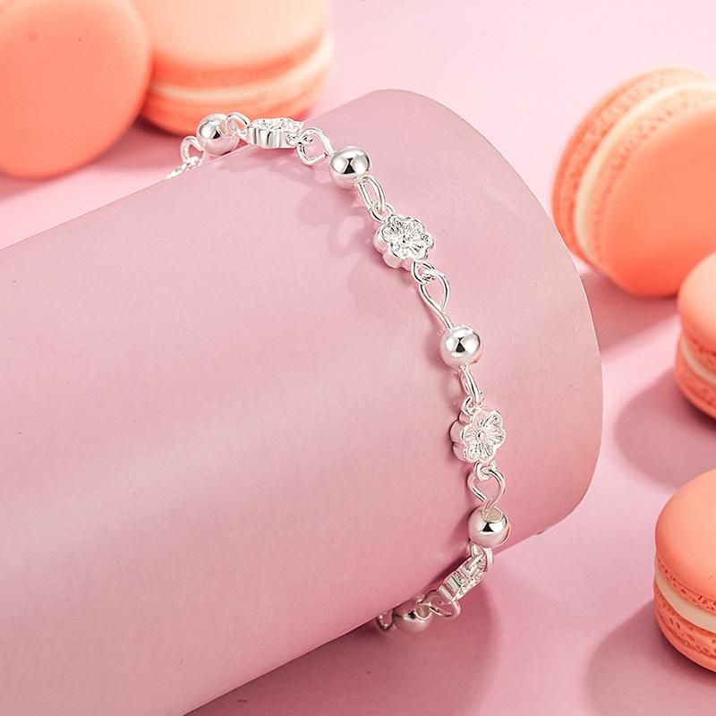 Charm Bracelet Silver Butterfly Peach Blossom Bracelet For Women Charm Temperament Bracelet Party Wedding Jewelry Gifts