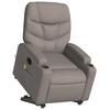 Electric Massage Recliner with Rising Function Taupe Fabric