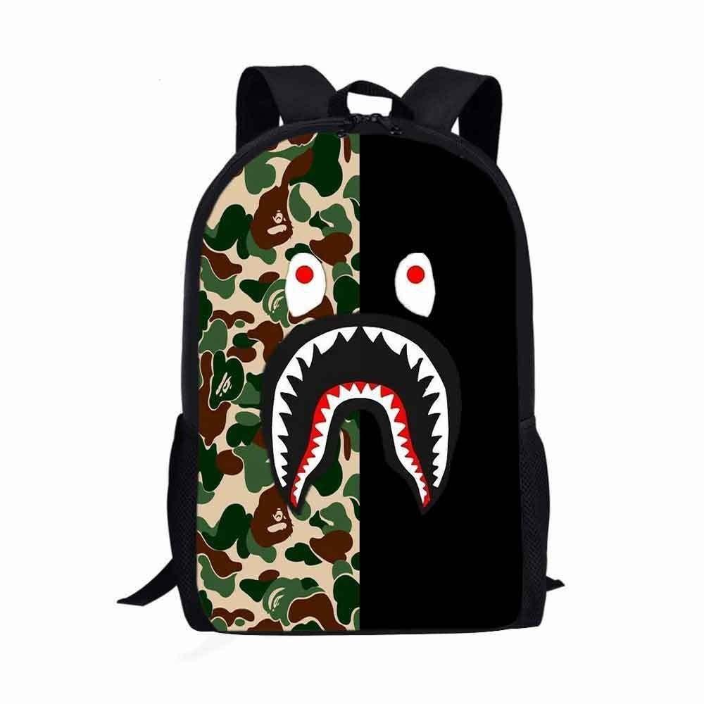 Design Backpack Shark Lightweight Material Schoolbag Students For