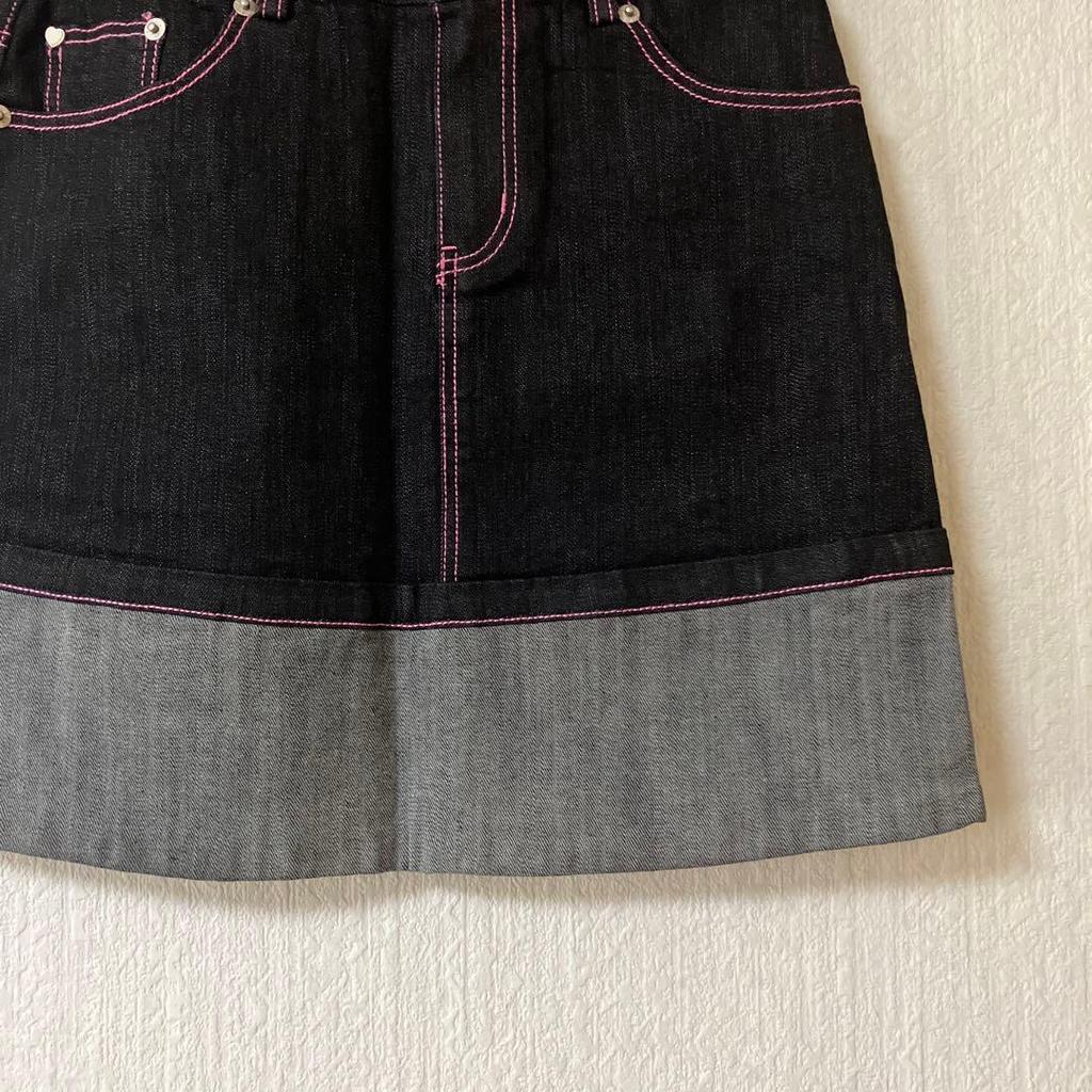 [USED] SCULPTOR denim mini skirt in black and gray, size M