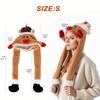 Christmas Elk Airbag Cap Plush Warm Holiday Party Hat Funny Elk Design T with Jumping Ears Polyester Fabric Hats Headdress