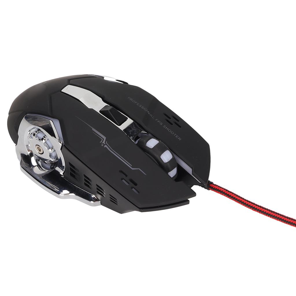 RGB Kabelgebundene Gaming-Maus Seitentasten-Design 1200DPI RGB Atemlicht USB Mechanische Gaming-Maus