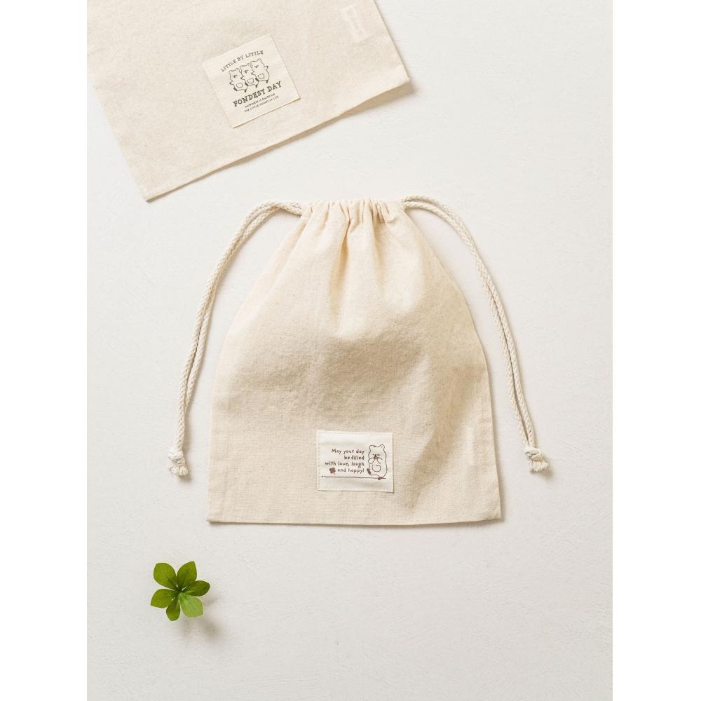 

Сумка-утяжка Daiso Happy Chuka, большая BEIGE LETTERS (LITTLE BY LITTLE)