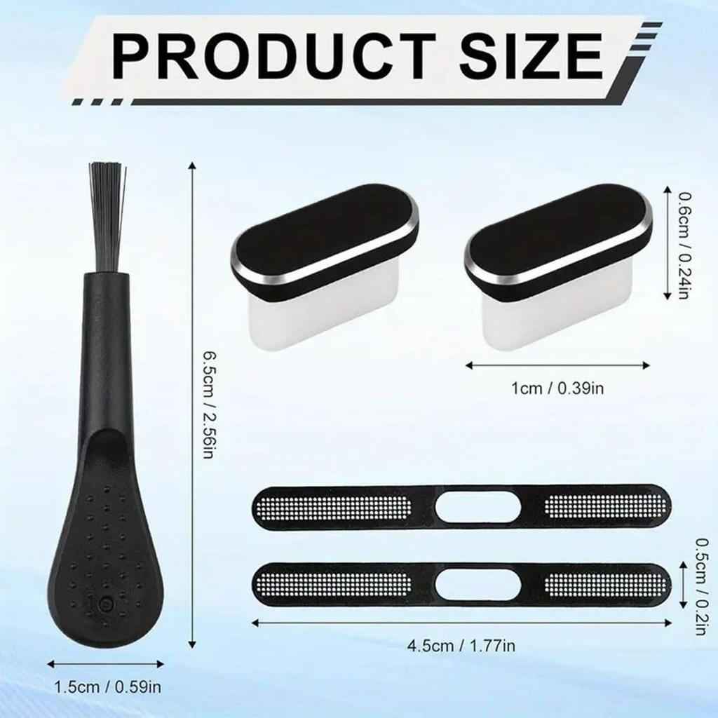 USB TypeC Plug Cover With Cleaning Brush Anti Dust USB TypeC Plug Cover Soft Cleaner Phone Charging Port Cover Set For Phone