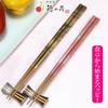 Japanese Cherry Blossom Couple Chopsticks with Chopstick Rest Celebration Wedding Gift Cosmetic Box Gift Set Wakasa-nuri