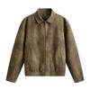 American new retro shoulder-down men's leather jacket daily out of the street soft PU fabric couple leather jacket men