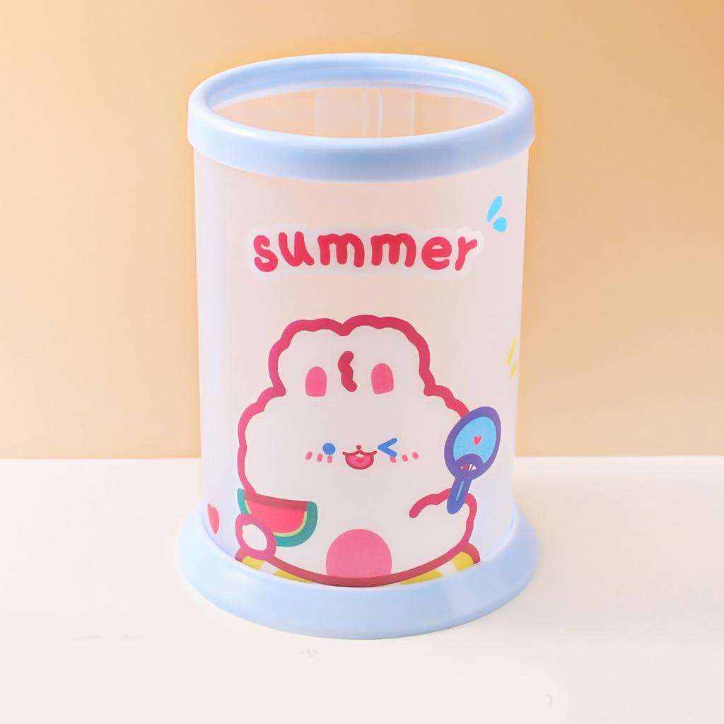 Vikbar pennhållare Söt tecknad rund vikbar pennhållare Student Kontor Skrivbord Pappersvaruförvaringslåda