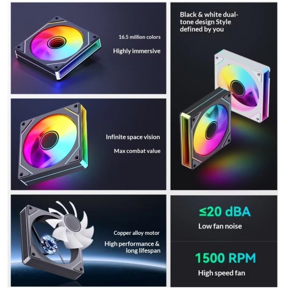 ARGB PC Case Fan PWM Computer Fan Silent Computer Cooling Fan Desktop PC