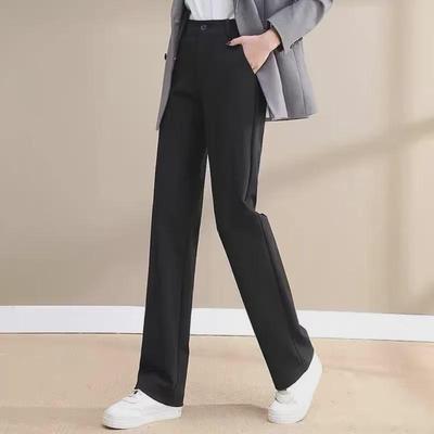 Schwarze Slim Straight Tall Wischhose für Damen