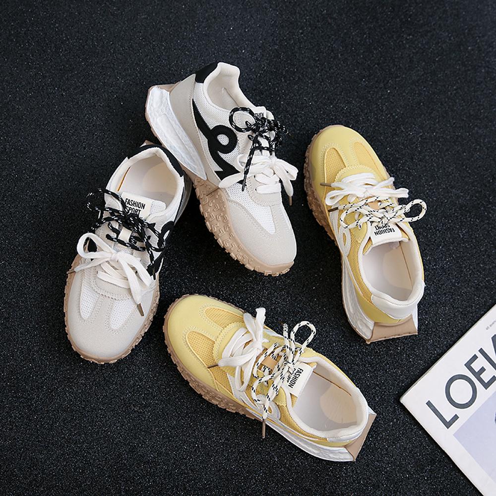 Women's Casual Outdoor Lace Up Sport Shoes 2025 Spring Autumn Designer Korean Round Toe Sneakers Vulcanized Shoes Tenis De Mujer
