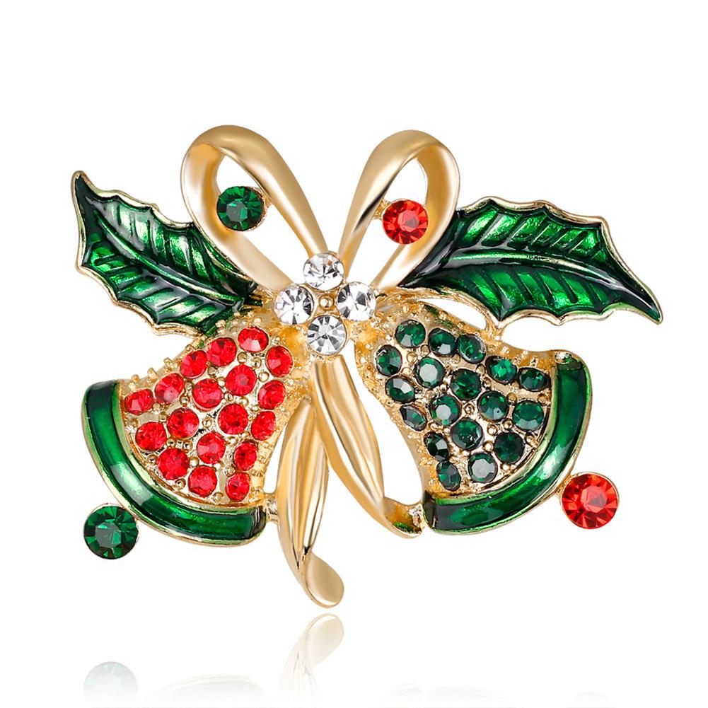 Women Delicate All Matching Vintage Style Bells Design Brooch Wear Decoration for Christmas