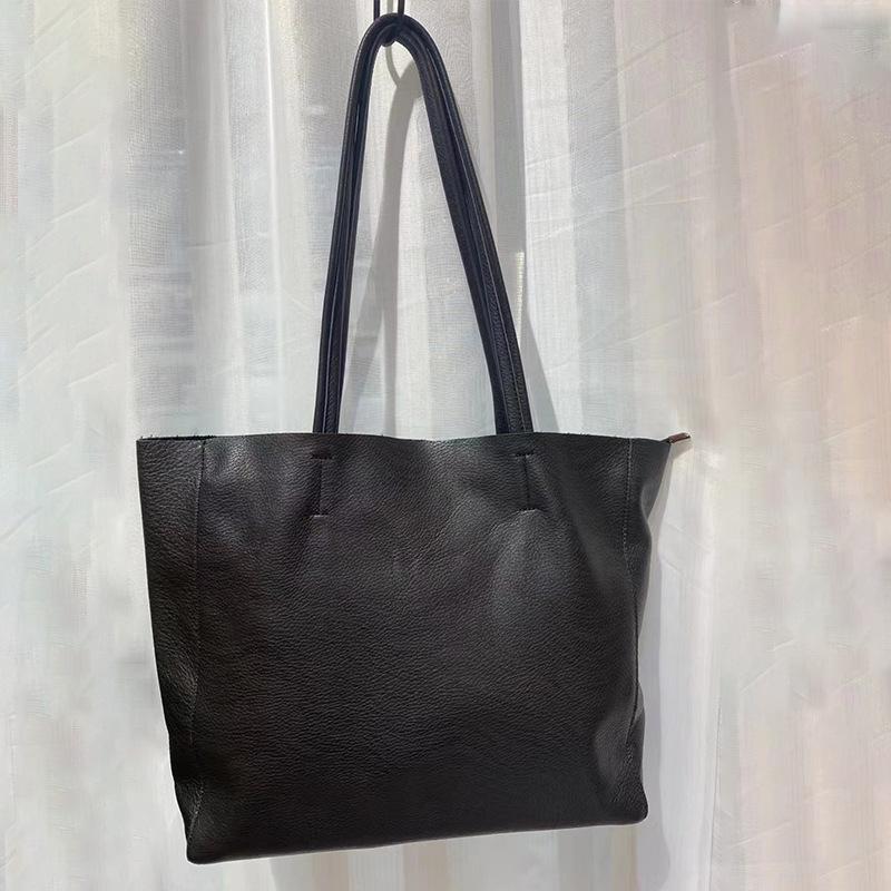 Top-grain Cowhide Large Shopping Bag Genuine Leather Women's Casual and Simple Tote Mother Bag Women's Designer Luxury Bag