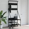 VidaXL Clothes Rack and Shoe Storage Black 80x40x184 Cm 837862