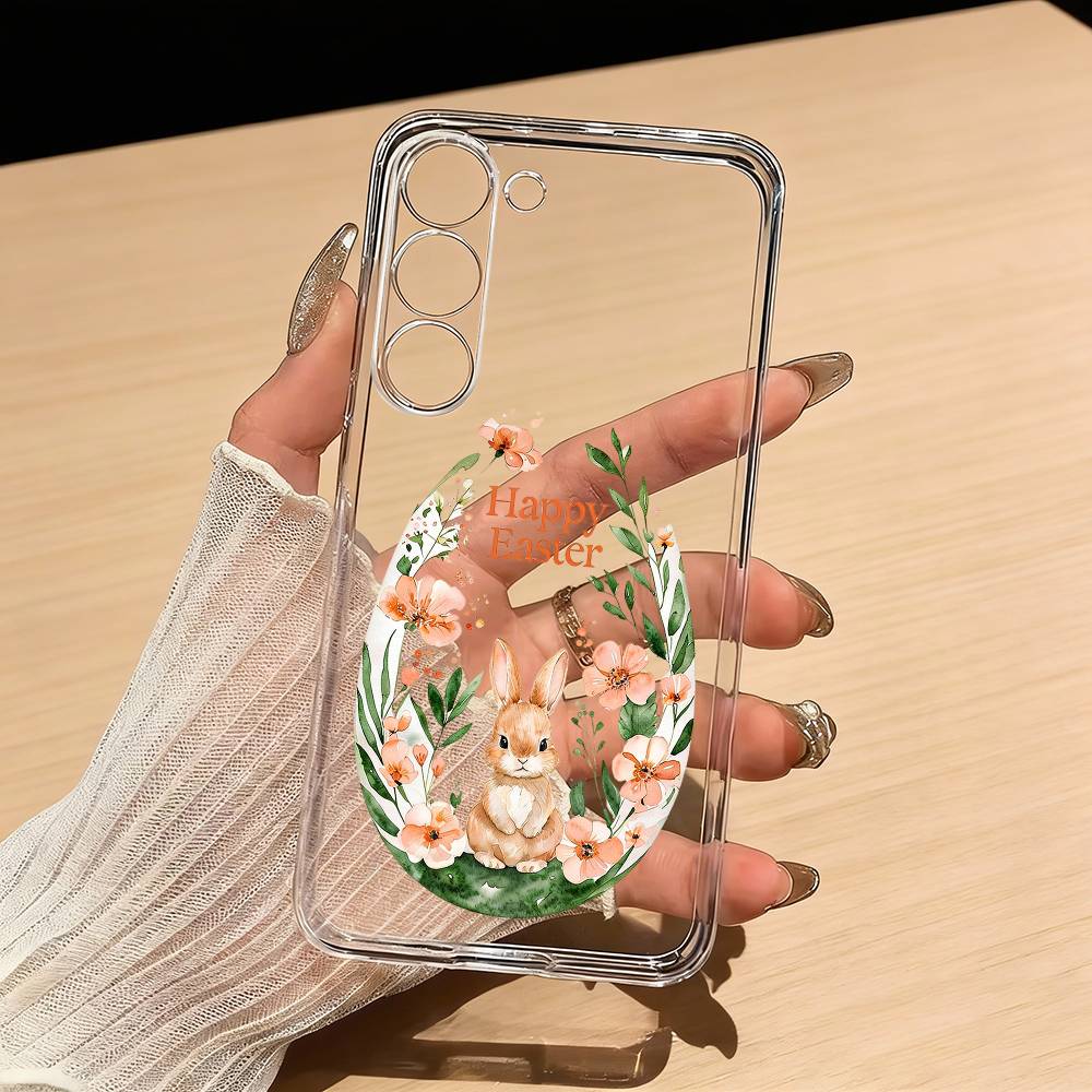 

H-Happy Easter Phone Case For Samsung S25,S24,S21,S22,S23,S30,Ultra,S20,Plus,Fe,Lite Transparent Cover Samsung S24Plus