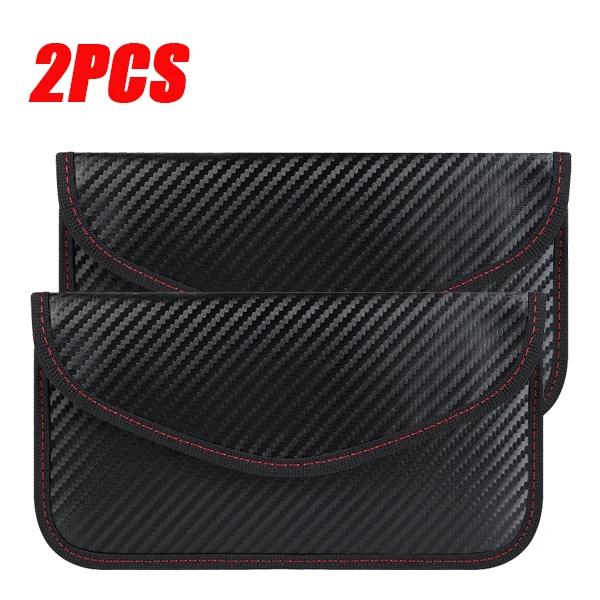 2-1pcs Car Key Signal Blocking Shield Case Faraday Bag Protector Pouch Signal Blocker Case RF Signal Safe Lock Bag for Car Keys