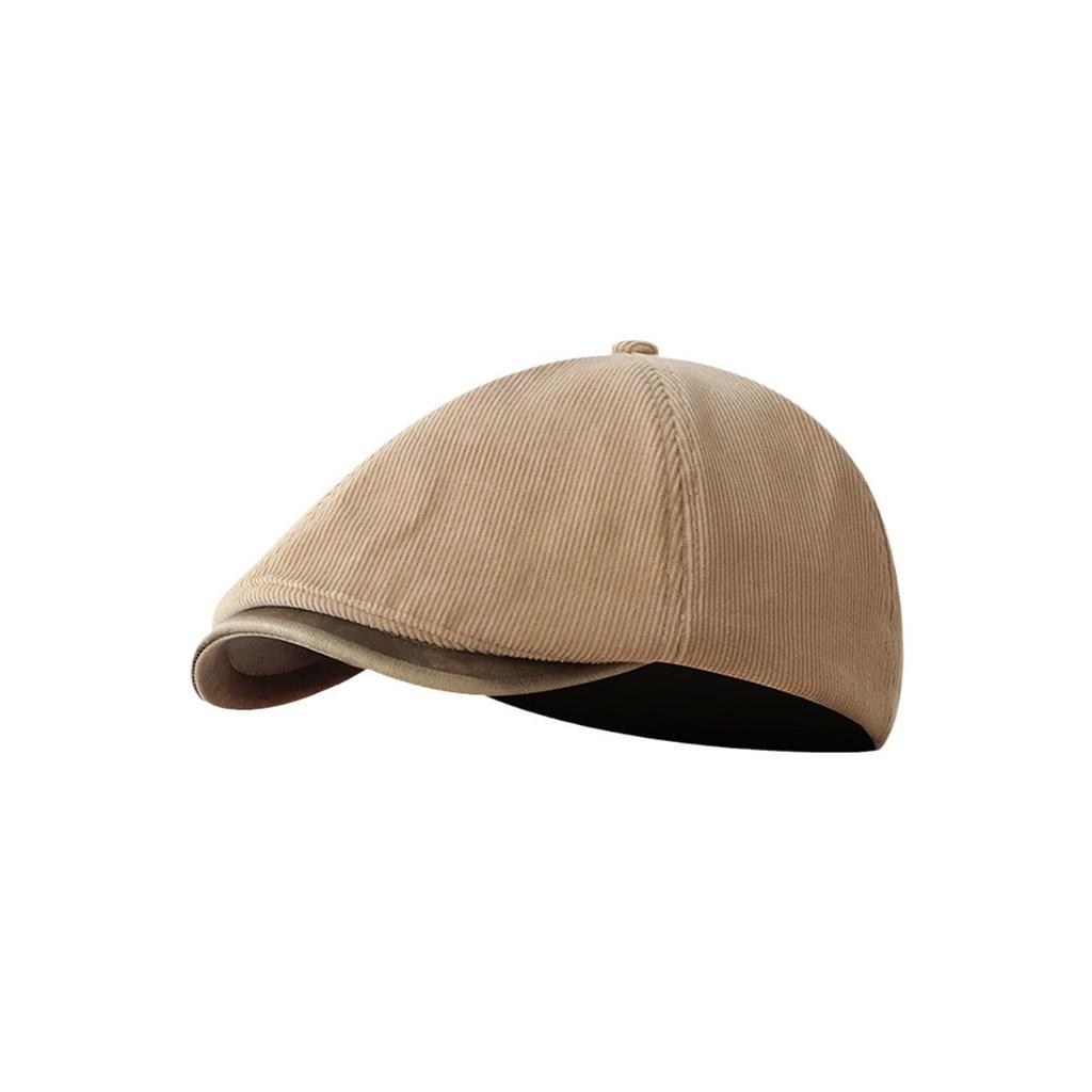 Autumn and Winter Retro Corduroy Forward Hat Fashionable British Style Newsboy Hat Japanese Street Literary Duck Cap for Men and Women