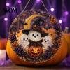 Festive Window Hanging Decorations Halloween Ghost/Owl Diamond Art Ornament Kit, Seasonal Home Decor Painting Suncatcher, DIY Pendant Gem Projects