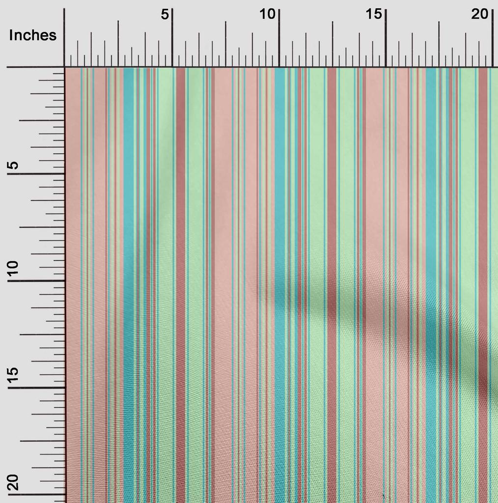 oneOone Cotton Flex Fabric Multicolor Stripe Fabric Prints By Yard 40 Inch
