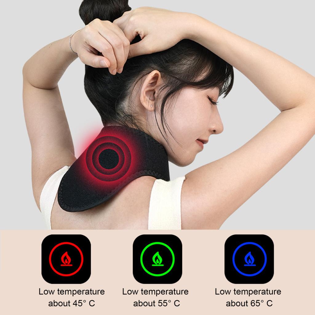 Nackenheizkissen mit 3 Heizstufen, Massage, elektrischer Nackenwärmer zur Schmerzlinderung, USB-Aufladung, Schulterheizkissen für Nackensteifheit, fördert die Durchblutung