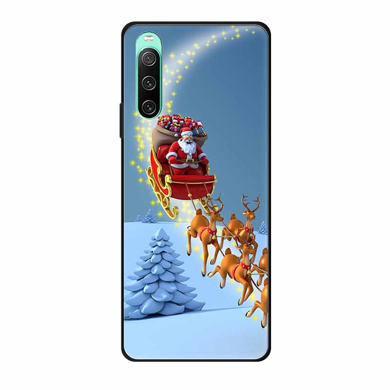 Christmas Phone Cases For Sony Xperia 10 IV Cases Soft TPU Silicone Santa Santa Claus Covers For Xperia 10 IV Cover Bumper Funda