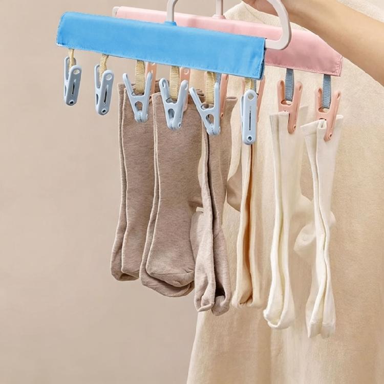 Portable Laundry Hanger for Small Garments, Folding Travel Design with 6 Hanging Grips and Easy Storage for Travel Use