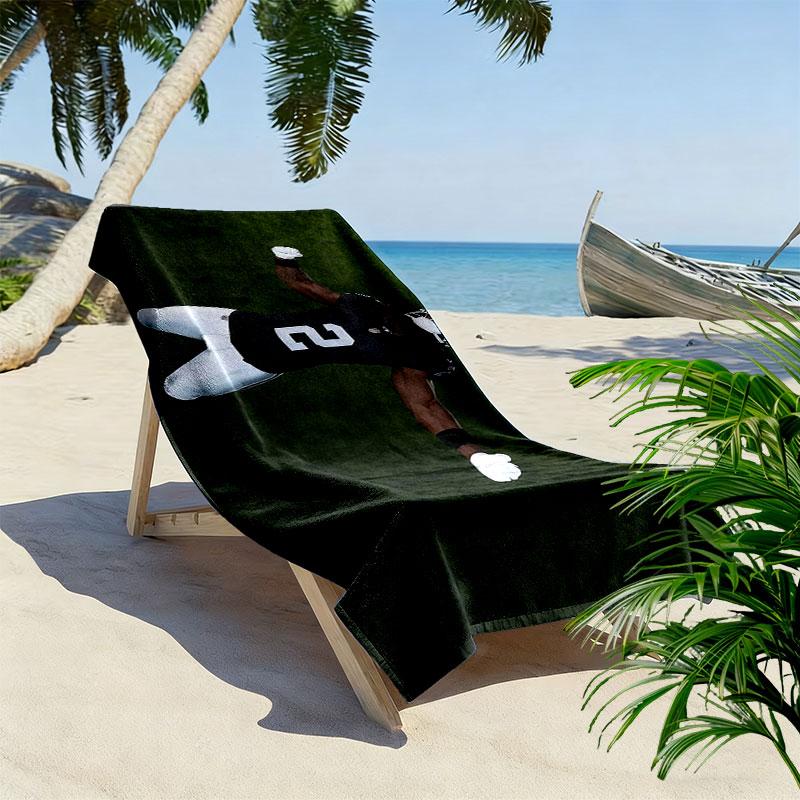 Ashton Jeanty Print Beach Towel, Large Soft Quick Dry Towel for Beach Camping Swimming